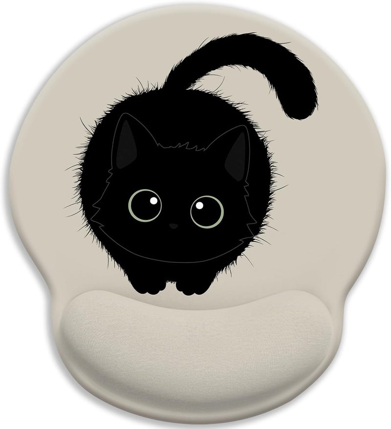 LIMKRIAN Cat Lovers Ergonomic Mouse Pad with Wrist Rest, Mouse Pads for Desk, Gaming Mouse Pad with Wrist Support, Funny Mousepad with Non-Slip Pain Relief PU Base, Cute Office Desk Accessories Decor - Image 1